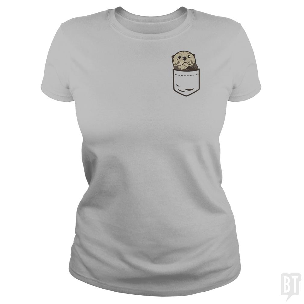 SunFrog-Busted CT486 Classic Ladies Tee / Sport Grey / S Sea Otter Pocket Animal Shirt Otter Lover Christma