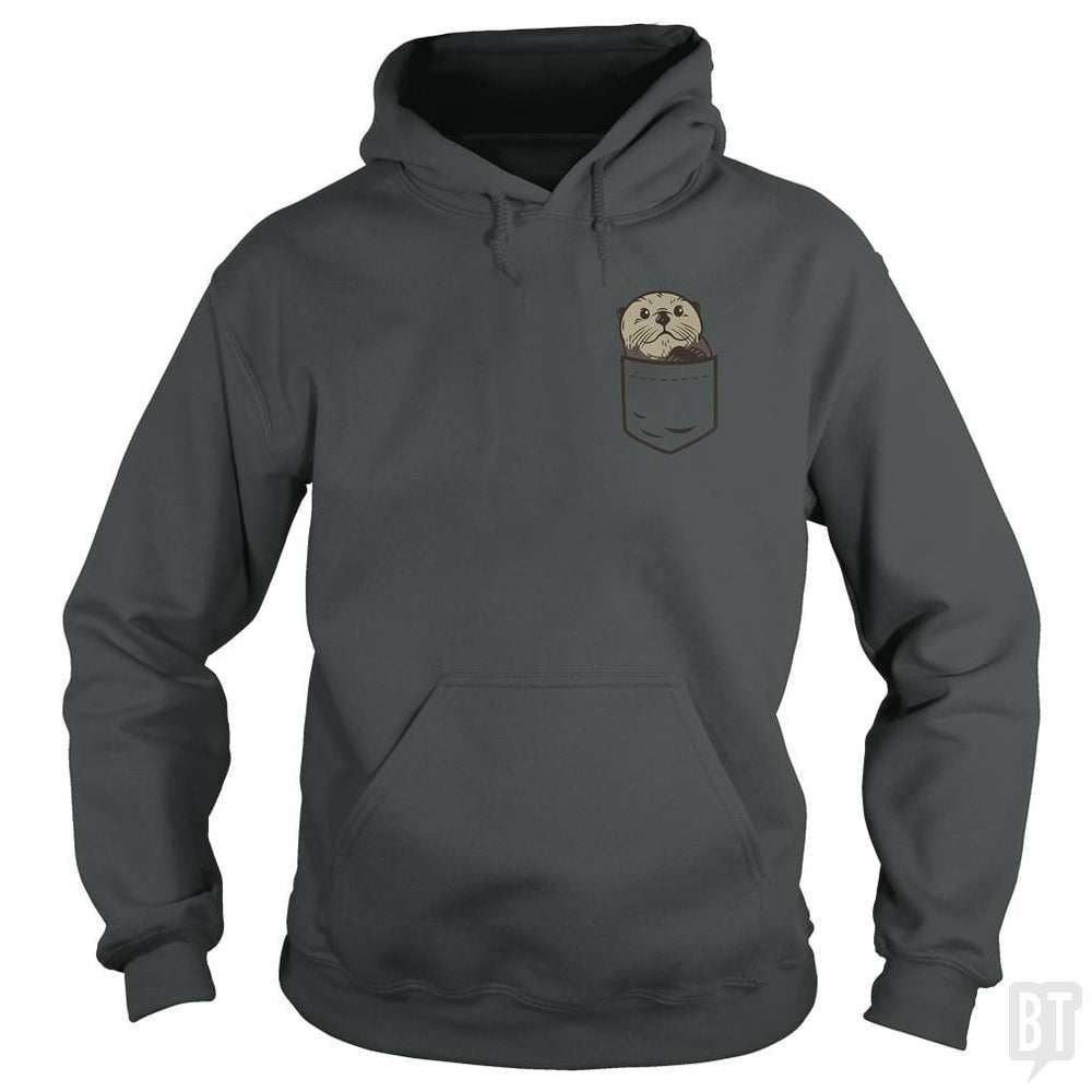 SunFrog-Busted CT486 Hoodie / Dark Heather / S Sea Otter Pocket Animal Shirt Otter Lover Christma
