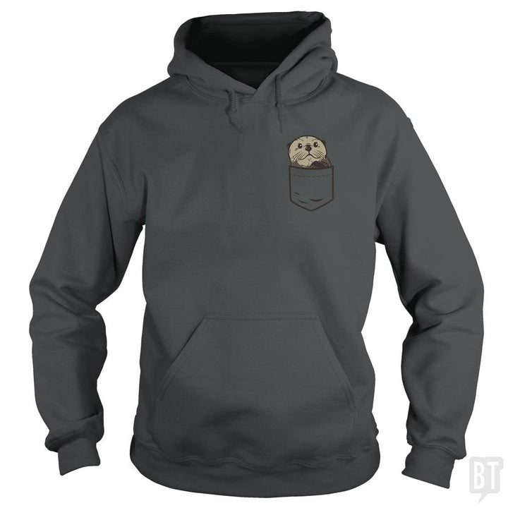 SunFrog-Busted CT486 Hoodie / Dark Heather / S Sea Otter Pocket Animal Shirt Otter Lover Christma