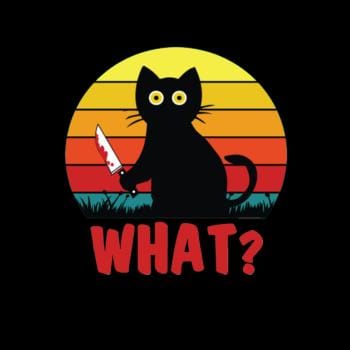 SunFrog-Busted Daniel15 Retro Murderous Black Psycho Cute Cat What With Kn