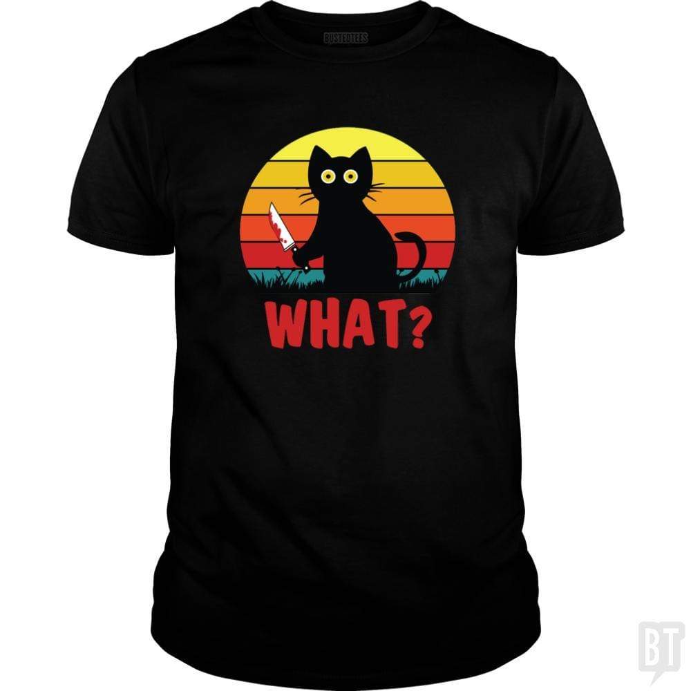 SunFrog-Busted Daniel15 Classic Guys / Unisex Tee / Black / S Retro Murderous Black Psycho Cute Cat What With Kn