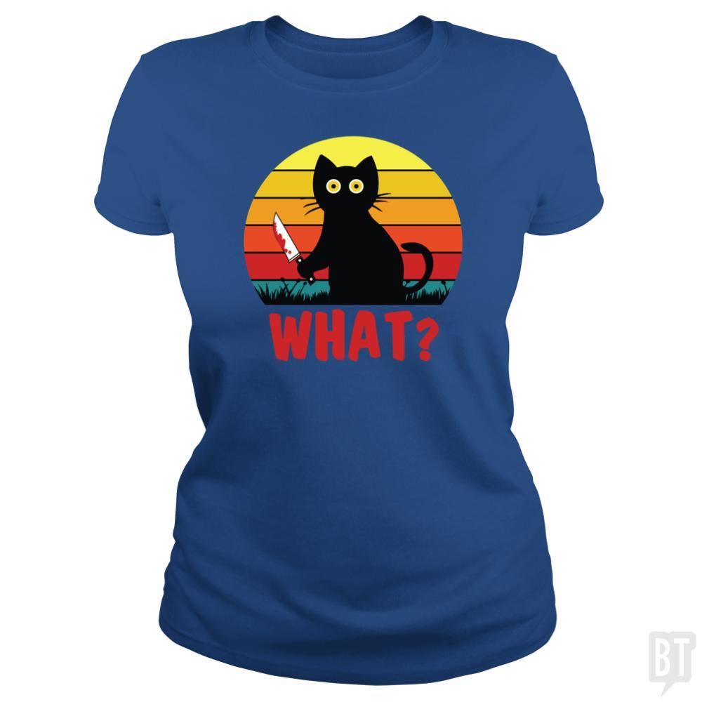 SunFrog-Busted Daniel15 Classic Ladies Tee / Royal Blue / S Retro Murderous Black Psycho Cute Cat What With Kn