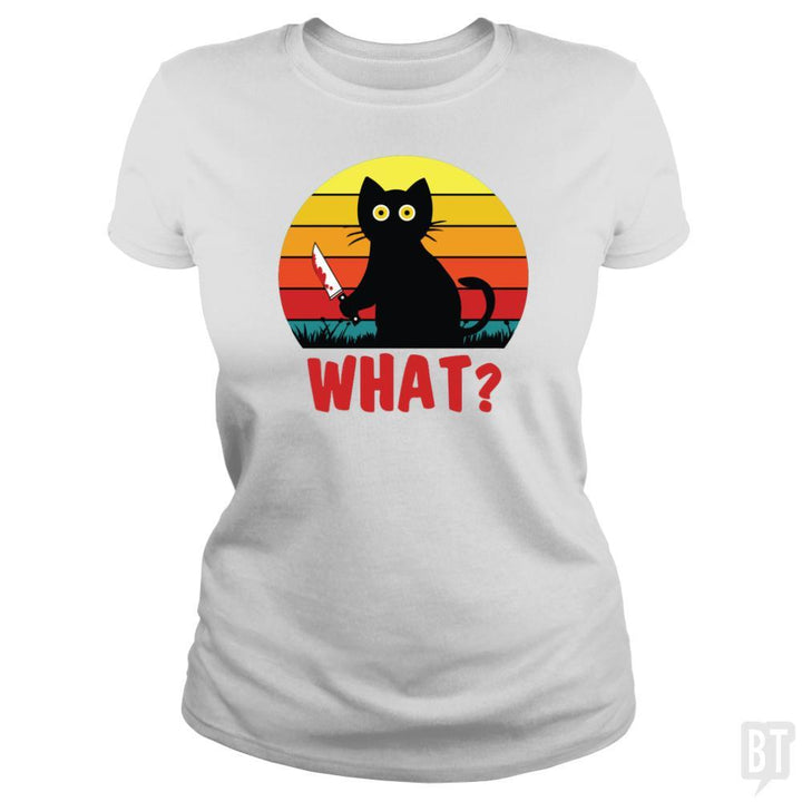 SunFrog-Busted Daniel15 Classic Ladies Tee / White / S Retro Murderous Black Psycho Cute Cat What With Kn