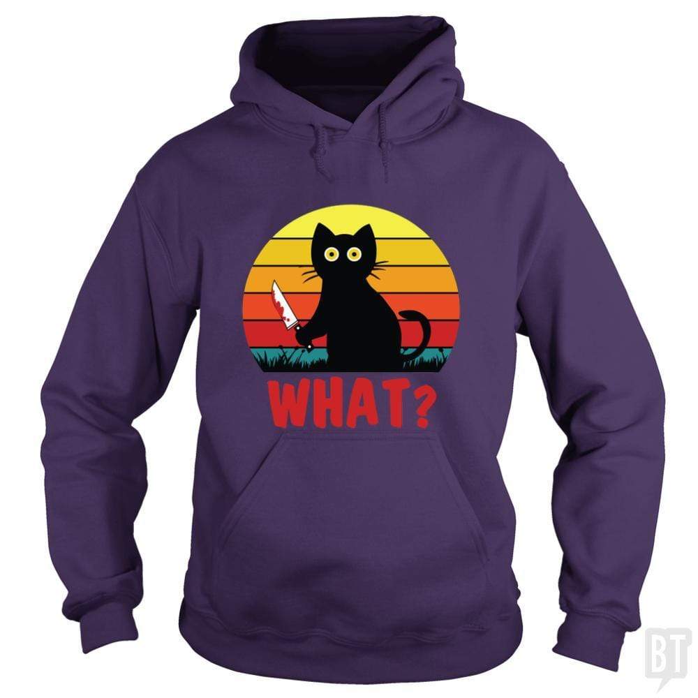 SunFrog-Busted Daniel15 Hoodie / Purple / S Retro Murderous Black Psycho Cute Cat What With Kn