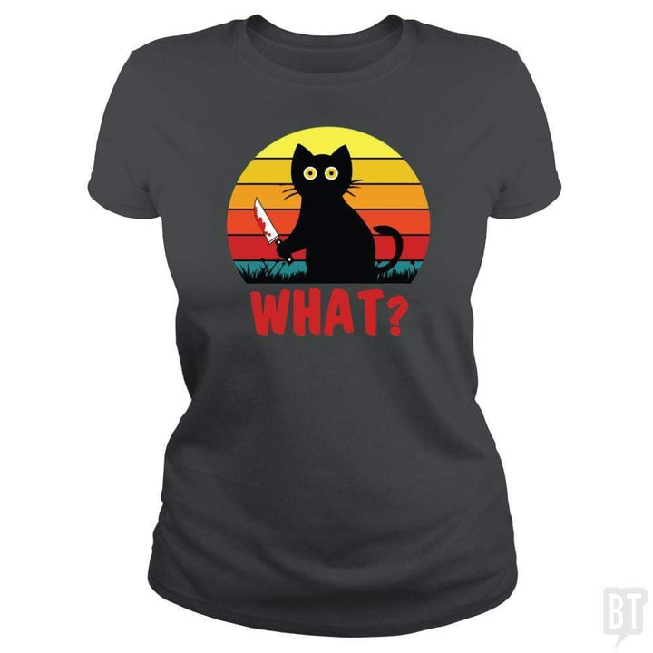 SunFrog-Busted Daniel15 Classic Ladies Tee / Dark Heather / S Retro Murderous Black Psycho Cute Cat What With Kn