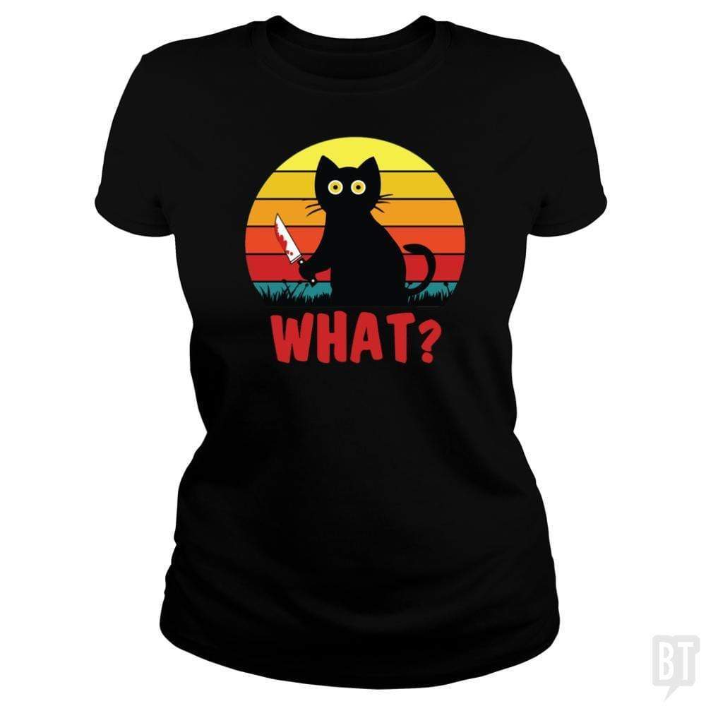 SunFrog-Busted Daniel15 Classic Ladies Tee / Black / S Retro Murderous Black Psycho Cute Cat What With Kn