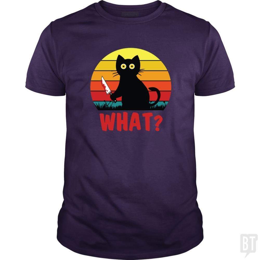 SunFrog-Busted Daniel15 Classic Guys / Unisex Tee / Purple / S Retro Murderous Black Psycho Cute Cat What With Kn