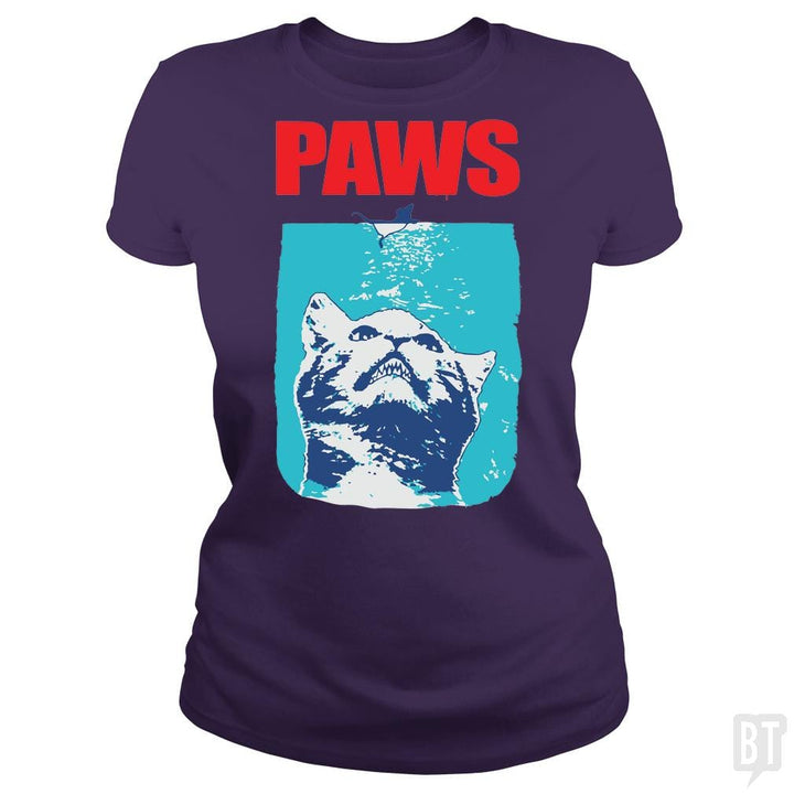 SunFrog-Busted danil Classic Ladies Tee / Purple / S Funny Tee Paws Parody Tees for Cat Kitten Shark &