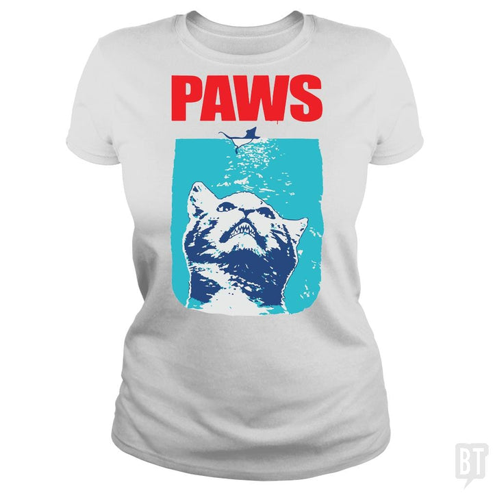 SunFrog-Busted danil Classic Ladies Tee / White / S Funny Tee Paws Parody Tees for Cat Kitten Shark &