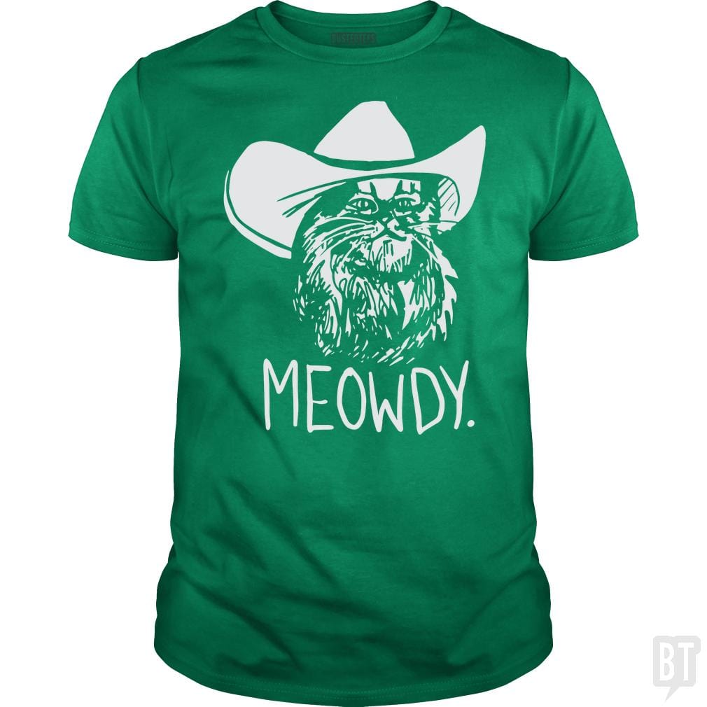 SunFrog-Busted davalemy2 Classic Guys / Unisex Tee / Irish Green / S Meowdy Texas Cat