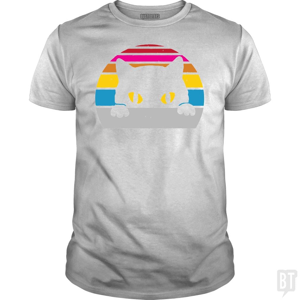 SunFrog-Busted davalemy2 Classic Guys / Unisex Tee / White / S Vintage Black Cat Lover, Retro Style Cats Gift T-S