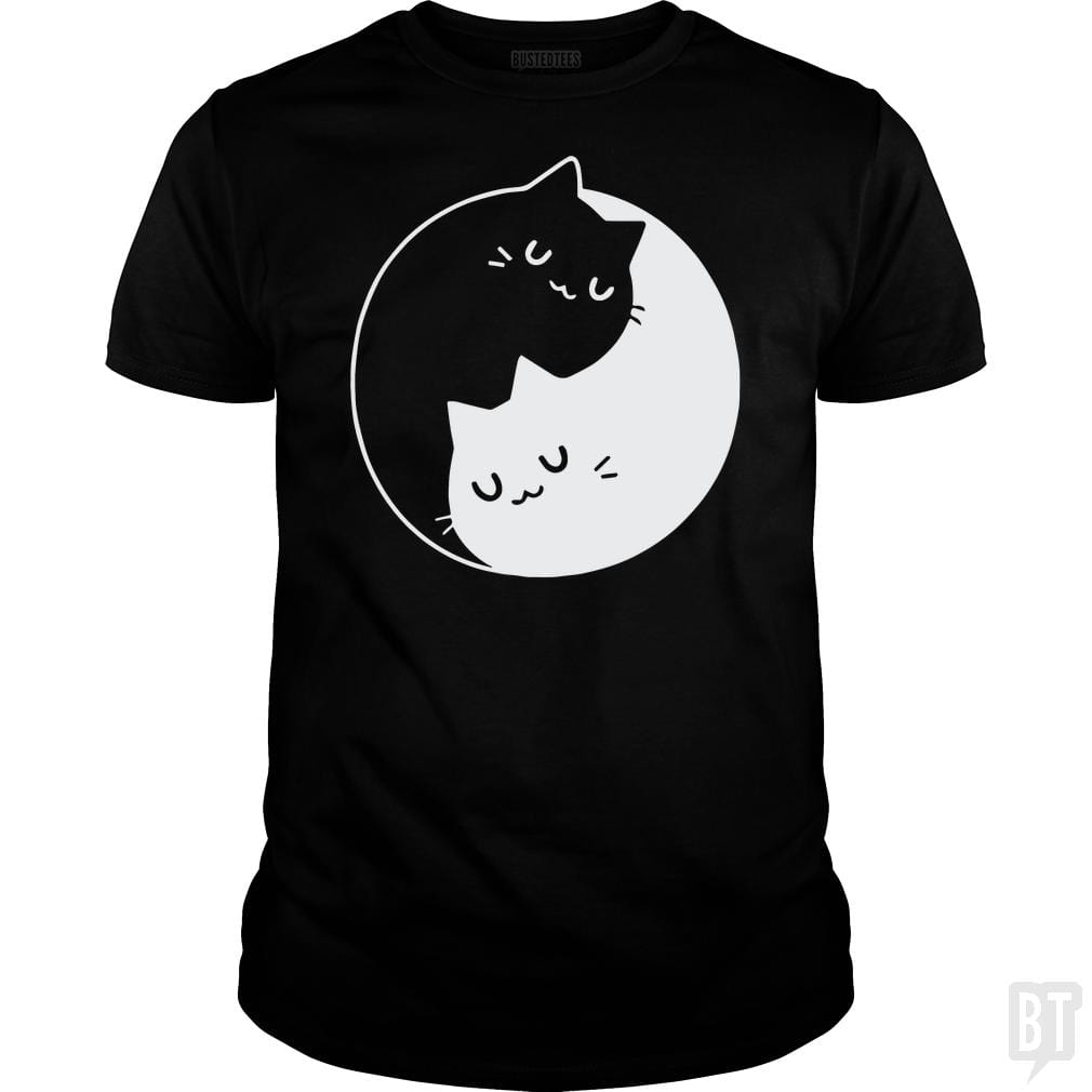 SunFrog-Busted davalemy2 Classic Guys / Unisex Tee / Black / S Yin Yang Cats Shirt