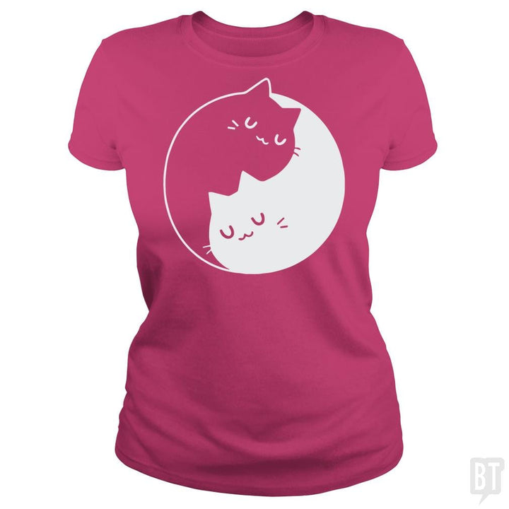SunFrog-Busted davalemy2 Classic Ladies Tee / Heliconia / S Yin Yang Cats Shirt