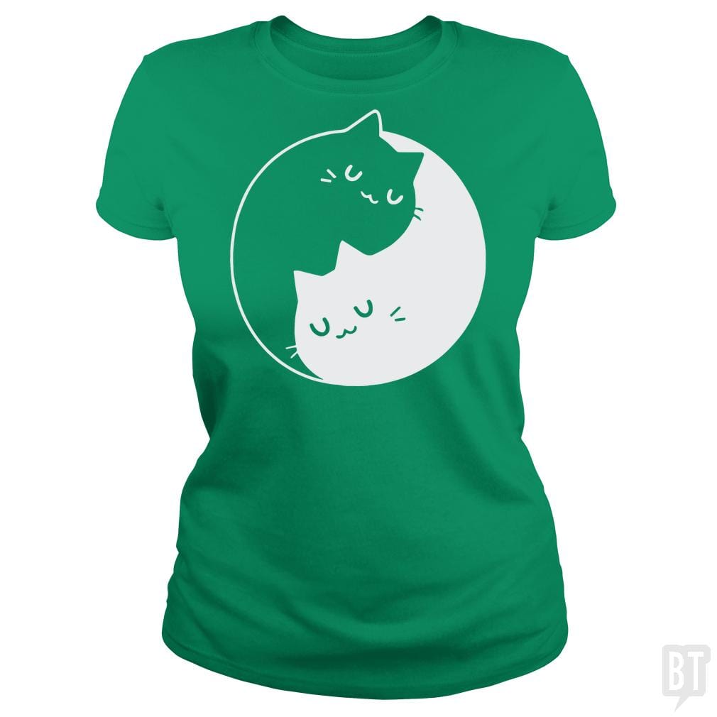 SunFrog-Busted davalemy2 Classic Ladies Tee / Irish Green / S Yin Yang Cats Shirt