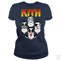 Load image into Gallery viewer, SunFrog-Busted Distroline Classic Ladies Tee / Navy Blue / S KITH ROCK ROCKIN
