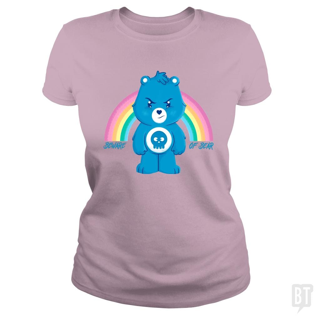 SunFrog-Busted douglasstencil Classic Ladies Tee / Light Pink / S Beware of Bear