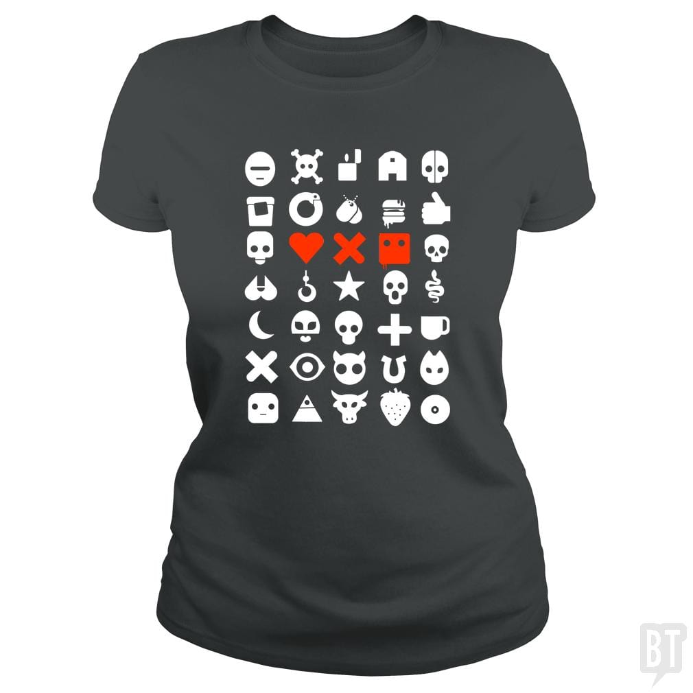 SunFrog-Busted douglasstencil Classic Ladies Tee / Dark Heather / S love dead and robots white