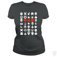 Load image into Gallery viewer, SunFrog-Busted douglasstencil Classic Ladies Tee / Dark Heather / S love dead and robots white
