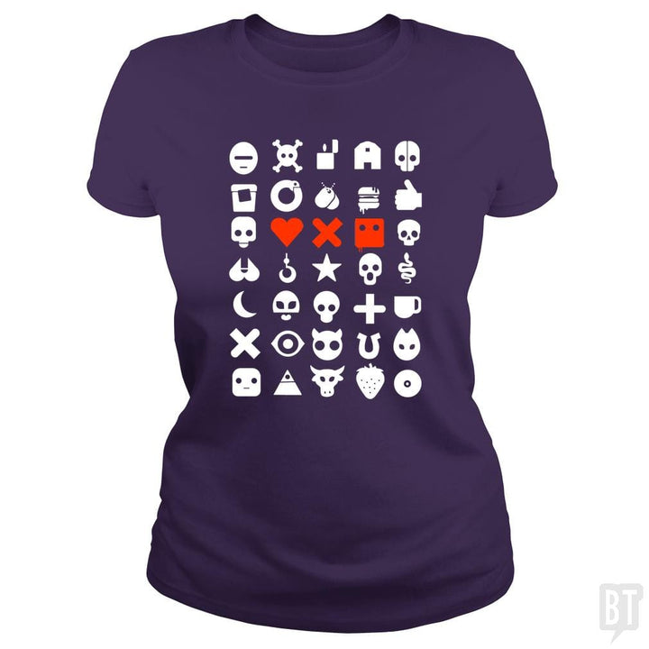 SunFrog-Busted douglasstencil Classic Ladies Tee / Purple / S love dead and robots white