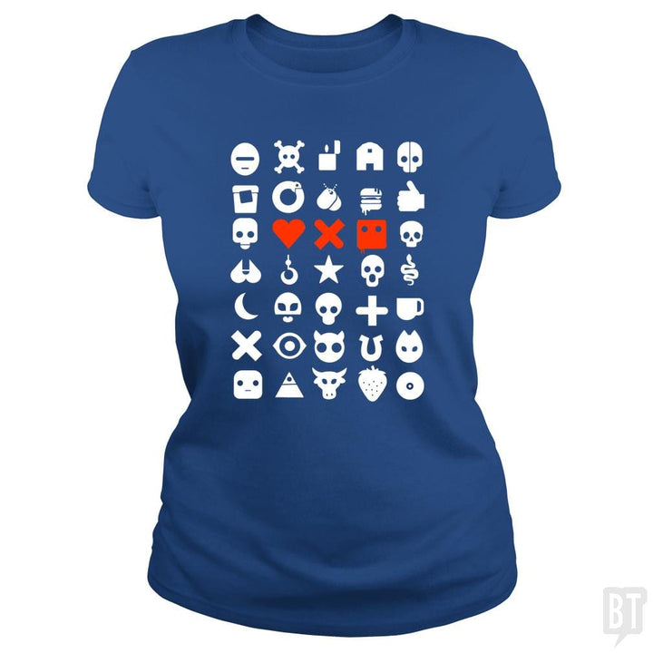 SunFrog-Busted douglasstencil Classic Ladies Tee / Royal Blue / S love dead and robots white