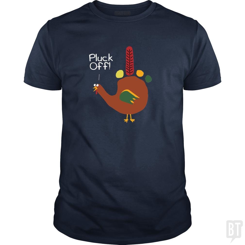 SunFrog-Busted Dwarmuth Classic Guys / Unisex Tee / Navy Blue / S Pluck Off Hand Turkey