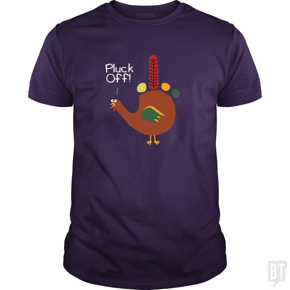 SunFrog-Busted Dwarmuth Classic Guys / Unisex Tee / Purple / S Pluck Off Hand Turkey