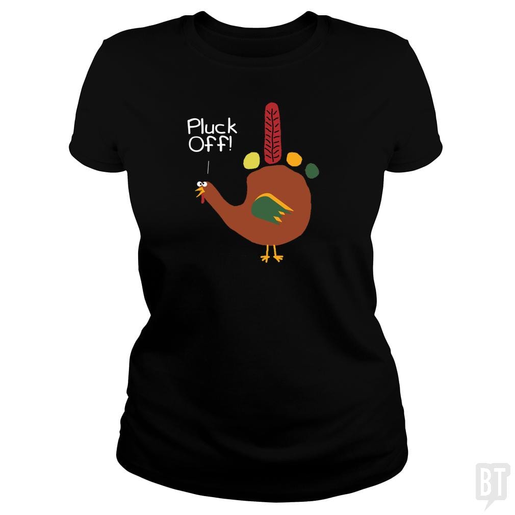 SunFrog-Busted Dwarmuth Classic Ladies Tee / Black / S Pluck Off Hand Turkey