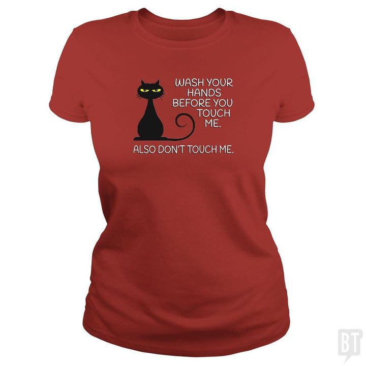 SunFrog-Busted Dwarmuth Classic Ladies Tee / Red / S Wash Your Hands Before You Touch Me. Also Don't