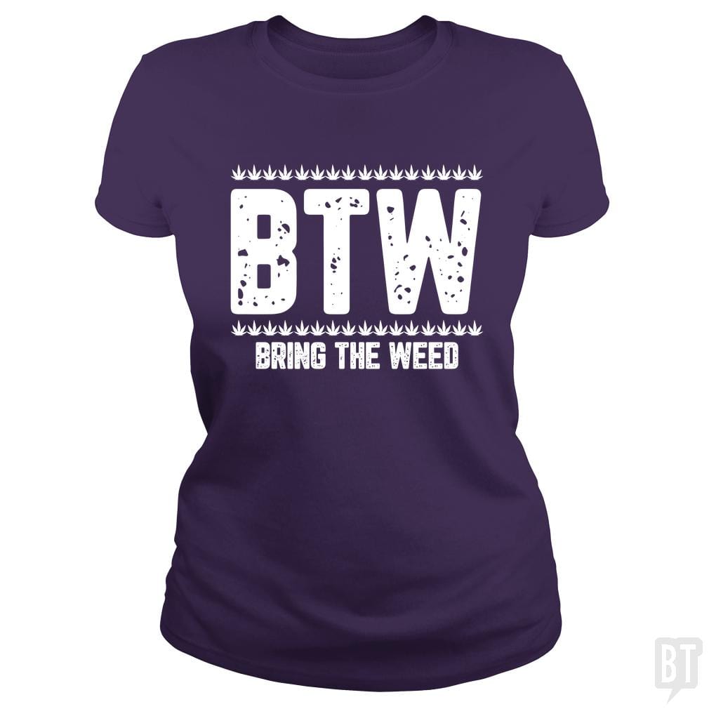 SunFrog-Busted Edible Loving Weedologist Classic Ladies Tee / Purple / S Bring The Weed