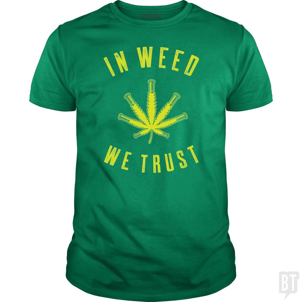 SunFrog-Busted Edible Loving Weedologist Classic Guys / Unisex Tee / Irish Green / S In Weed We Trust