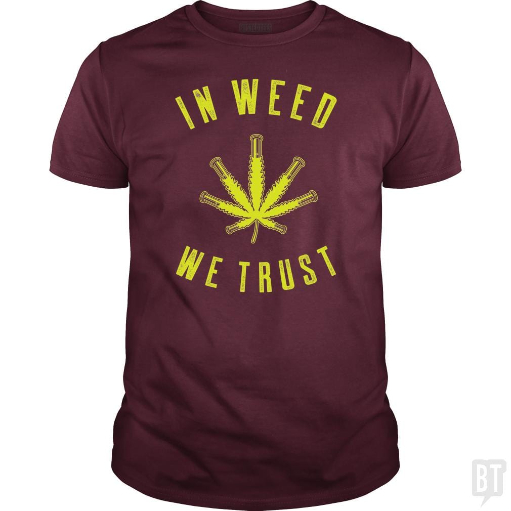 SunFrog-Busted Edible Loving Weedologist Classic Guys / Unisex Tee / Maroon / S In Weed We Trust