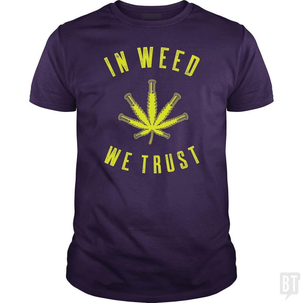 SunFrog-Busted Edible Loving Weedologist Classic Guys / Unisex Tee / Purple / S In Weed We Trust
