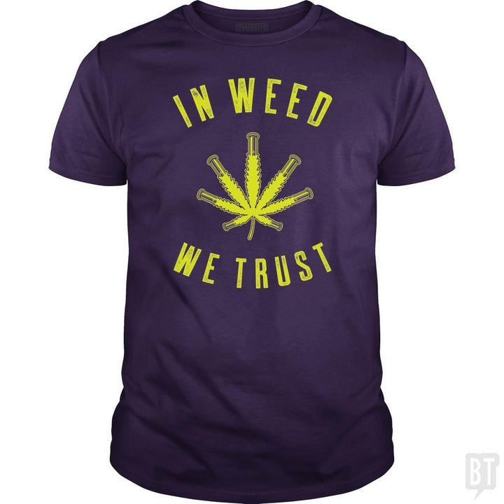 SunFrog-Busted Edible Loving Weedologist Classic Guys / Unisex Tee / Purple / S In Weed We Trust