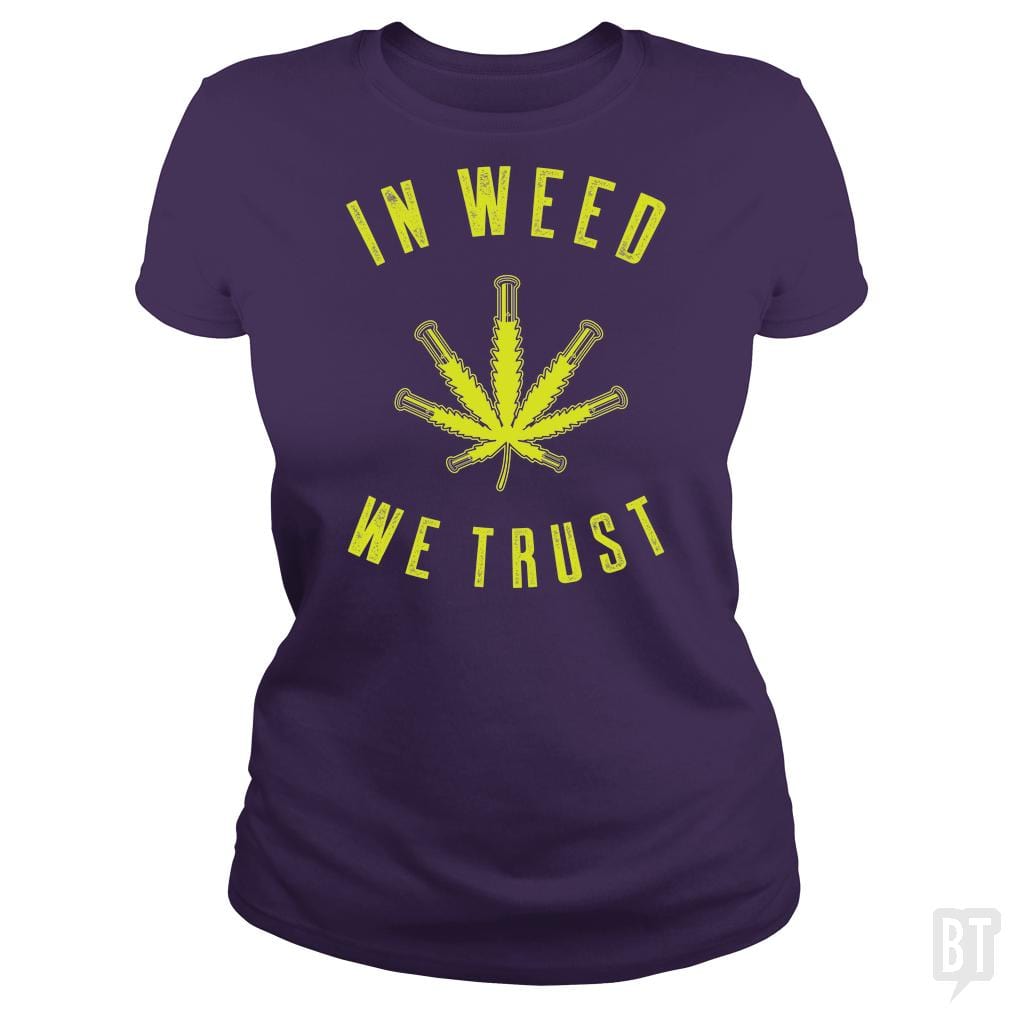 SunFrog-Busted Edible Loving Weedologist Classic Ladies Tee / Purple / S In Weed We Trust