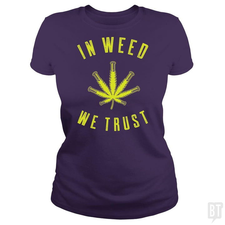 SunFrog-Busted Edible Loving Weedologist Classic Ladies Tee / Purple / S In Weed We Trust