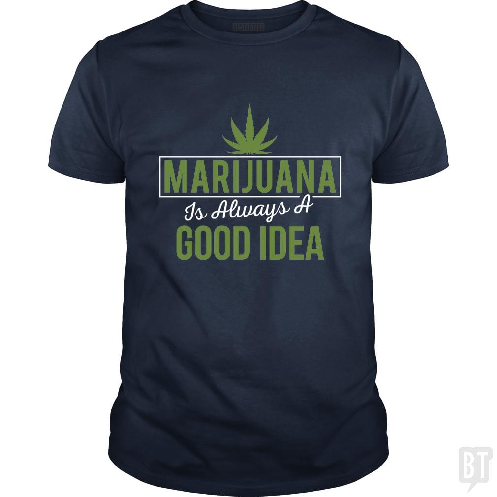 SunFrog-Busted Edible Loving Weedologist Classic Guys / Unisex Tee / Navy Blue / S Marijuana  is always a good idea