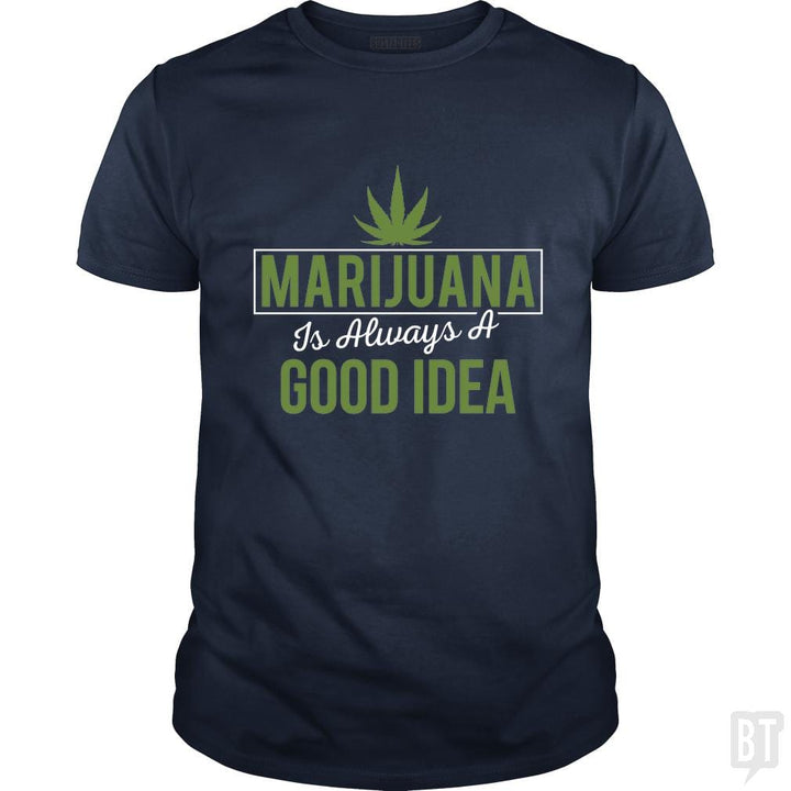 SunFrog-Busted Edible Loving Weedologist Classic Guys / Unisex Tee / Navy Blue / S Marijuana  is always a good idea