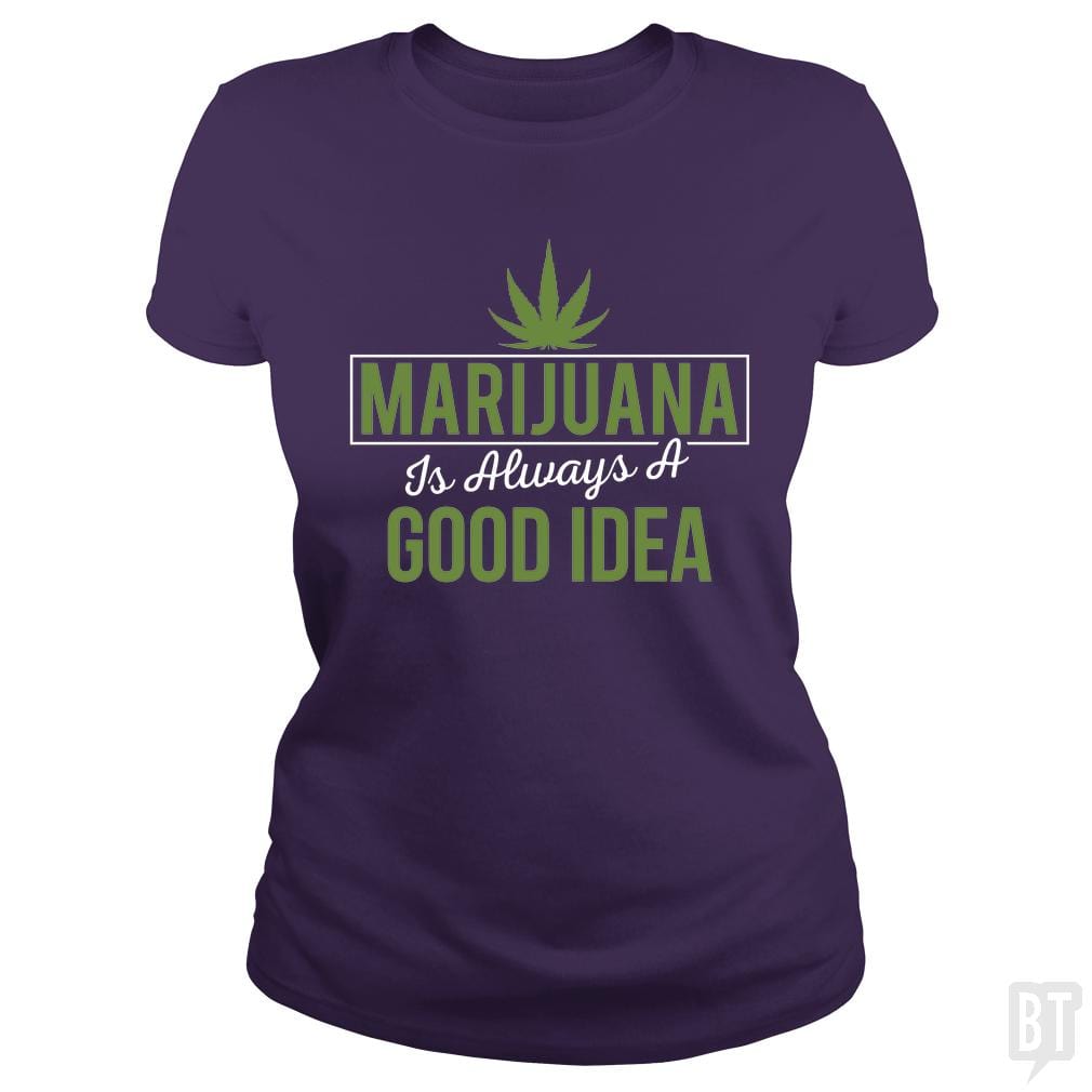 SunFrog-Busted Edible Loving Weedologist Classic Ladies Tee / Purple / S Marijuana  is always a good idea
