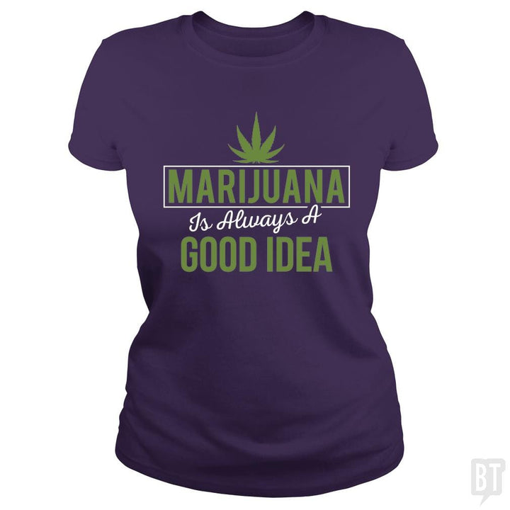 SunFrog-Busted Edible Loving Weedologist Classic Ladies Tee / Purple / S Marijuana  is always a good idea