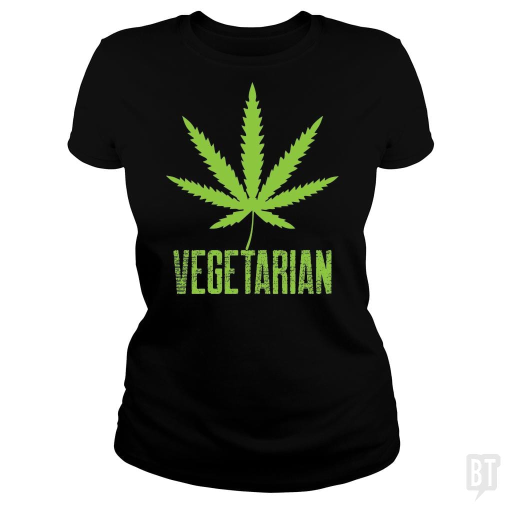 SunFrog-Busted Edible Loving Weedologist Classic Ladies Tee / Black / S Vegetarian