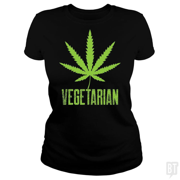 SunFrog-Busted Edible Loving Weedologist Classic Ladies Tee / Black / S Vegetarian