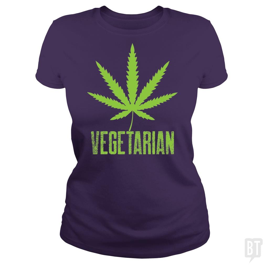 SunFrog-Busted Edible Loving Weedologist Classic Ladies Tee / Purple / S Vegetarian