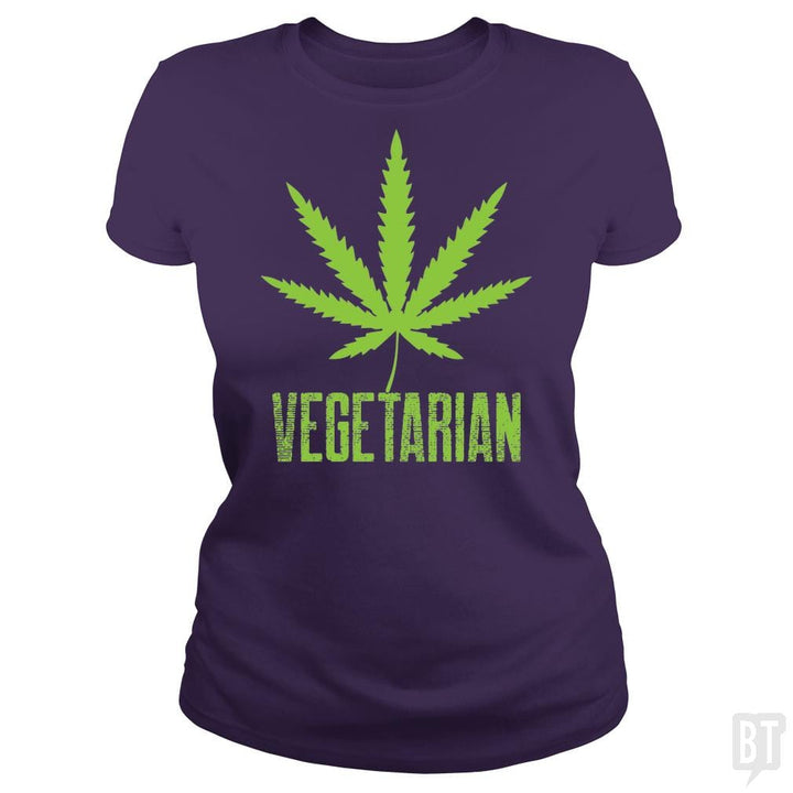 SunFrog-Busted Edible Loving Weedologist Classic Ladies Tee / Purple / S Vegetarian