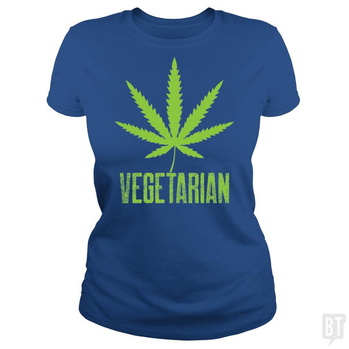 SunFrog-Busted Edible Loving Weedologist Classic Ladies Tee / Royal Blue / S Vegetarian