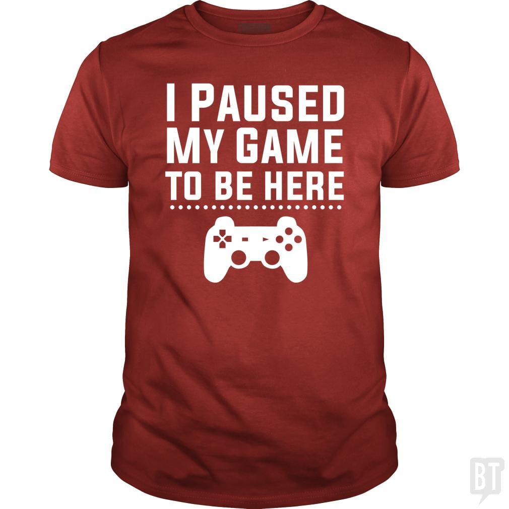 SunFrog-Busted FlyBoy Classic Guys / Unisex Tee / Red / S I Paused My Game