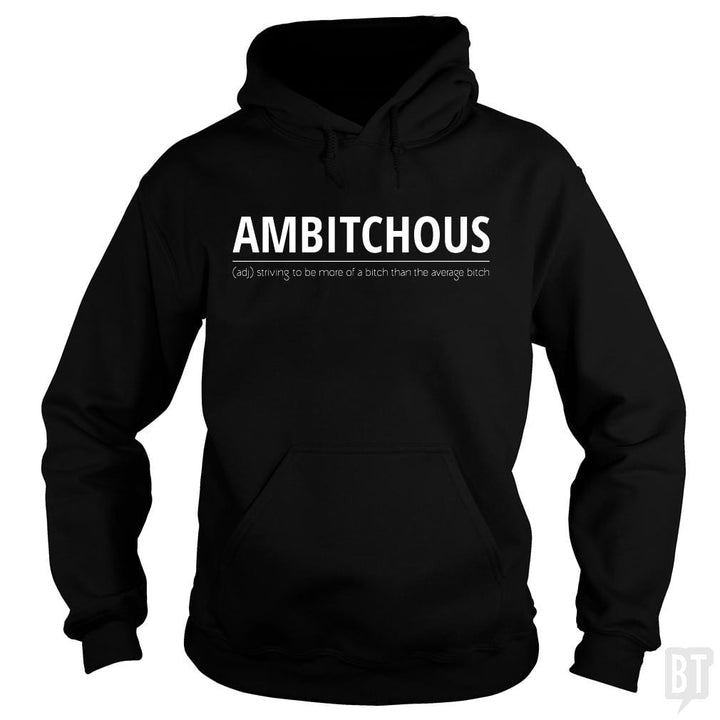 SunFrog-Busted Funky Hippo Hoodie / Black / S Ambitchous Bitch