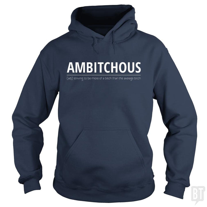 SunFrog-Busted Funky Hippo Hoodie / Navy Blue / S Ambitchous Bitch