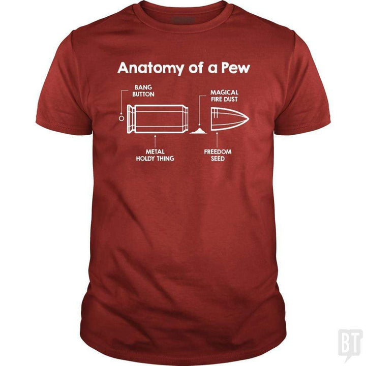 SunFrog-Busted Funky Hippo Classic Guys / Unisex Tee / Red / S Anatomy Of A Bullet