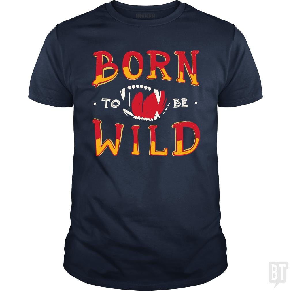 SunFrog-Busted Funky Hippo Classic Guys / Unisex Tee / Navy Blue / S Born To Be Wild