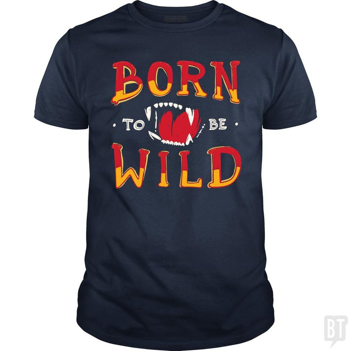 SunFrog-Busted Funky Hippo Classic Guys / Unisex Tee / Navy Blue / S Born To Be Wild